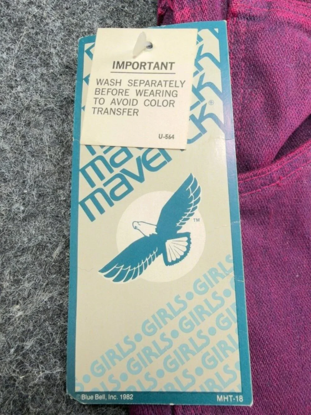 Young Maverick Jeans Girls 12 Reg Purple Cotton Straight VTG 70s Blue Bell USA